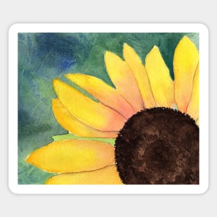 Close up Sunflower Watercolor Painting Sticker